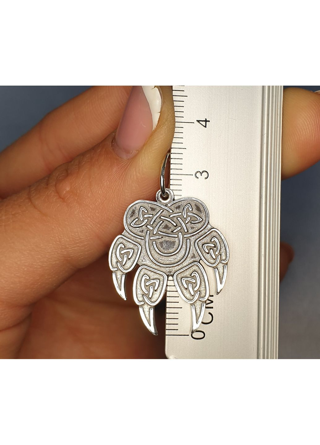 Амулет срібний "Печатка Велеса (лапа вовка)" 3 г Велес (369736510)