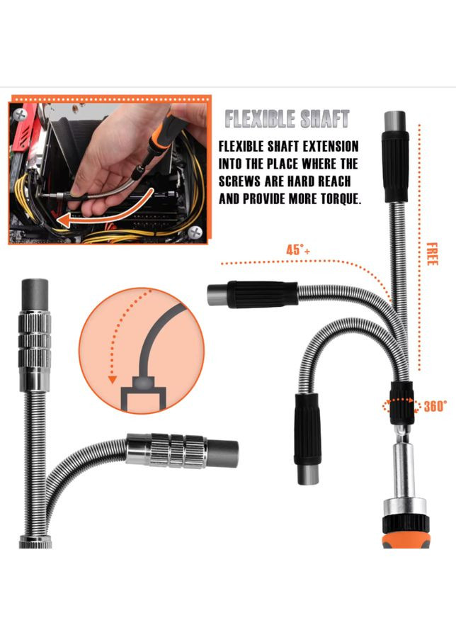 Набір інструментів - гайкових торцевих ключів, викруток з насадками та тріскачкою 68 шт Deli (315148649)