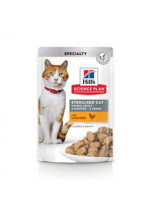 Пауч Hill's Science Plan Sterilised Cat для стерилізованих кішок з куркою 85г 052742194103 HILLS (266274202)