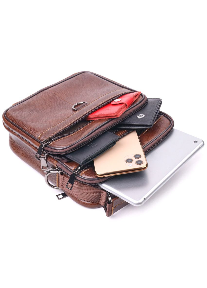 Чудова чоловіча сумка з натуральної шкіри 21279 Коричнева Vintage (331907792)