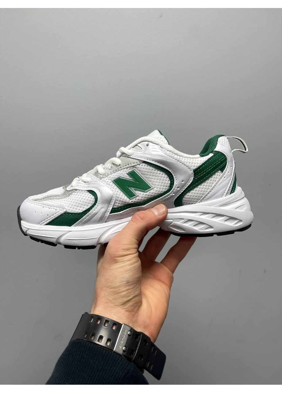 КРОСІВКИ ЖІНОЧІ NEW BALANCE 530 WHITE GREEN V2 НЬЮ БЕЛАНС 530 No Brand сірі демісезони (368886139)