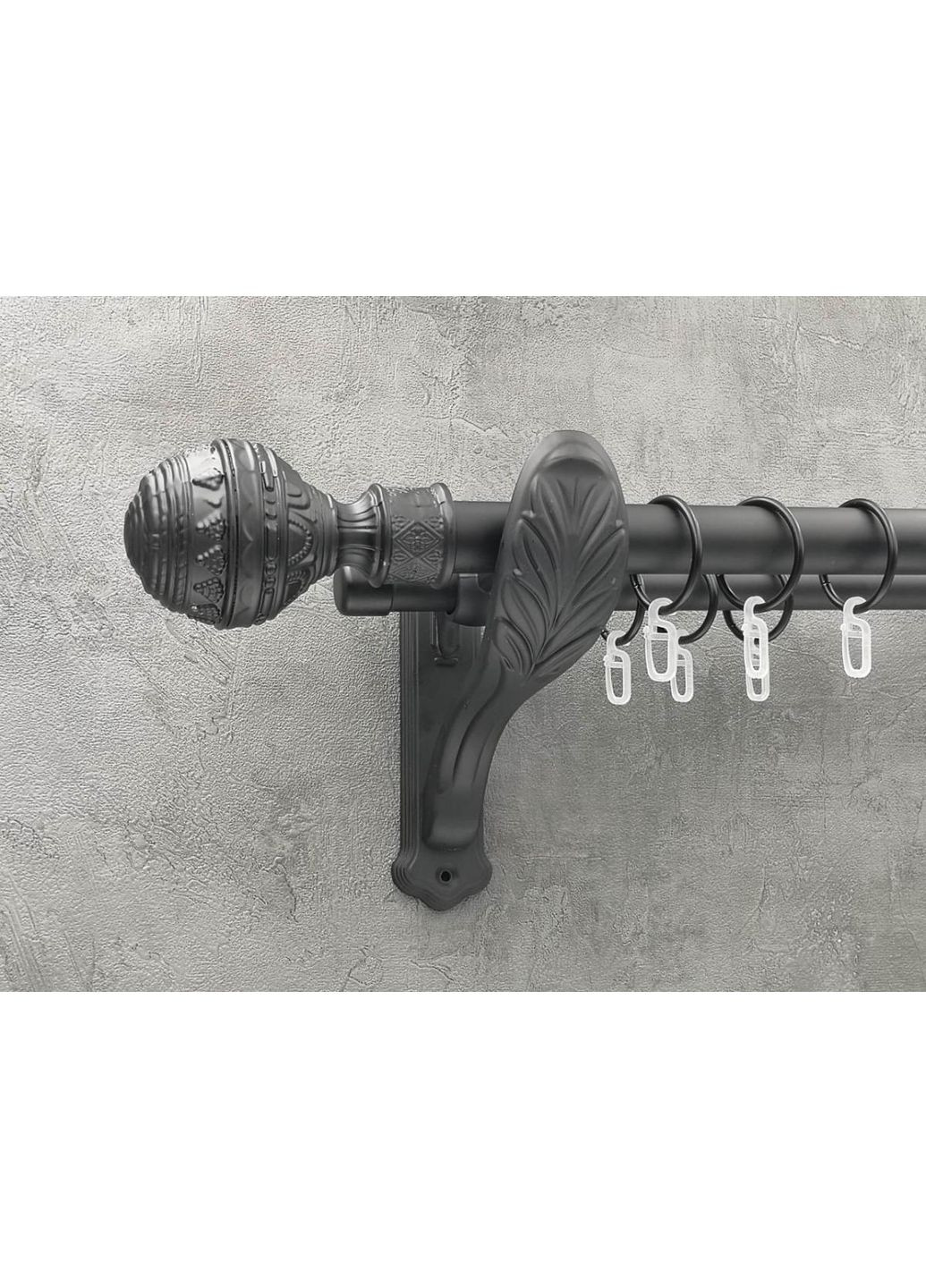 Карниз Арабеска гладка штанга подвійний ретро 25/19 мм 200 см Чорний матовий Quadrum (352778318)