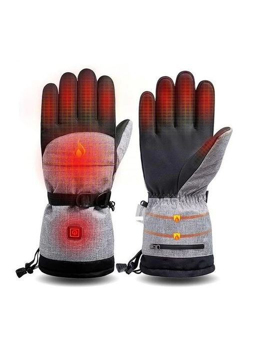 Перчатки с подогревом Черный/ USB Type-C c утеплителем 3M + два аккумулятора по 5000 Mah FG (345734289)