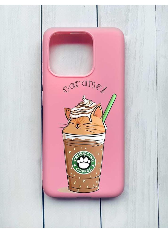 Матовий рожевий чохол на Xiaomi Redmi Note 13 Pro 5G Капучіно котик (принт 97) Creative (355390554)