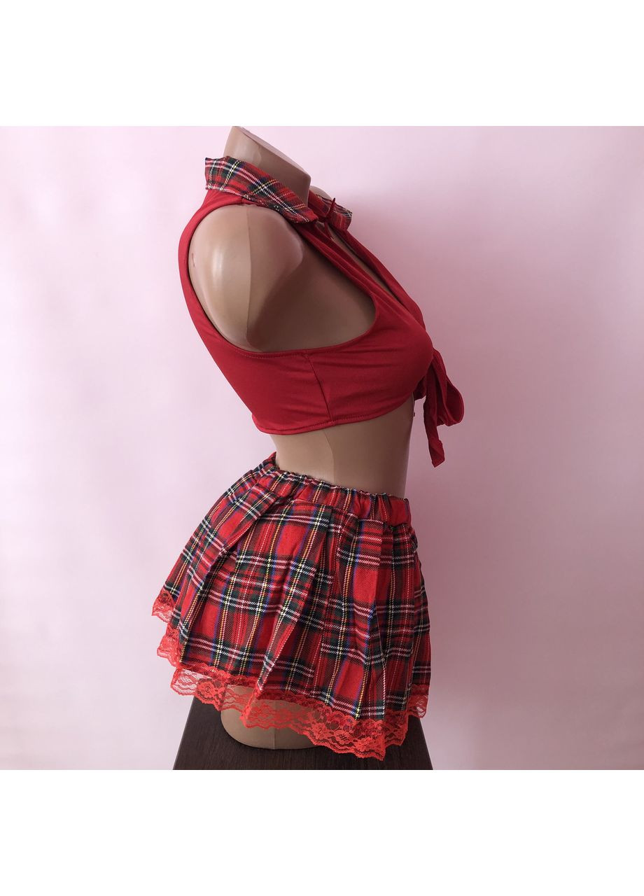Червоний демісезонний ігровий костюм для рольових ігор школярка студентка сексуальний комплект білизни No Brand