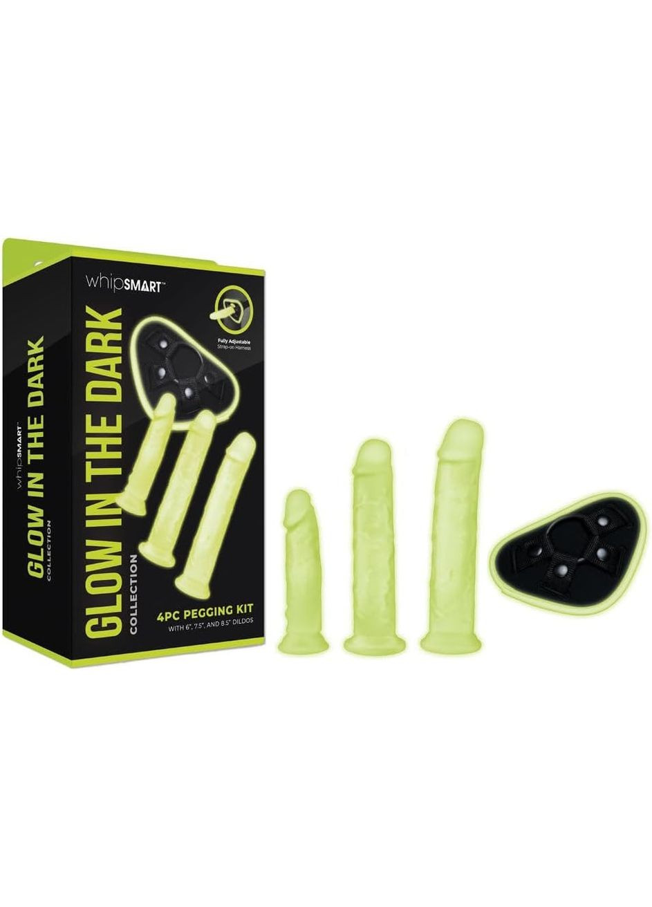 Страпон з 3 насадками Glow in the Dark світиться в темряві Whipsmart (317351957)