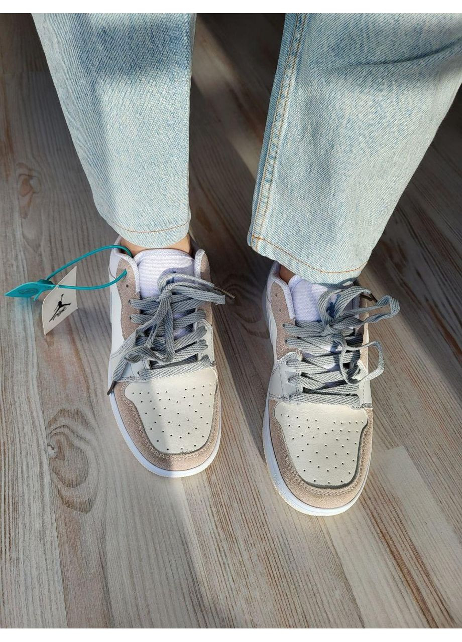 Бежевые демисезонные кроссовки мужские nike air jordan 1 low dior найк аир джордан No Brand