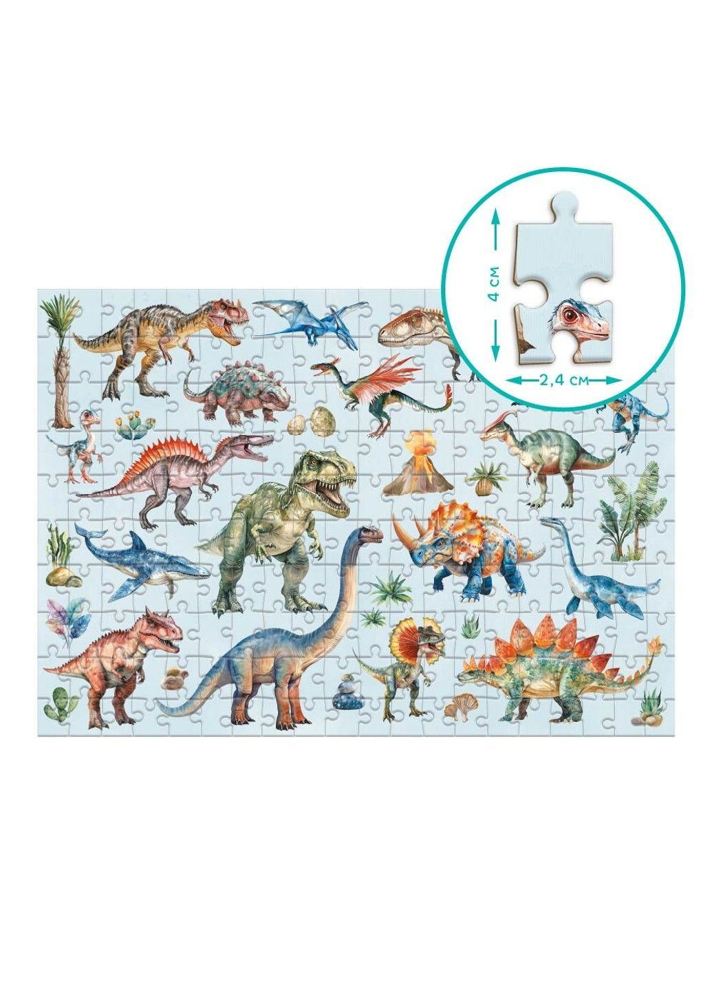 Пазл Монтессорі Динозаври, 200 елементів Dodo (364689264)
