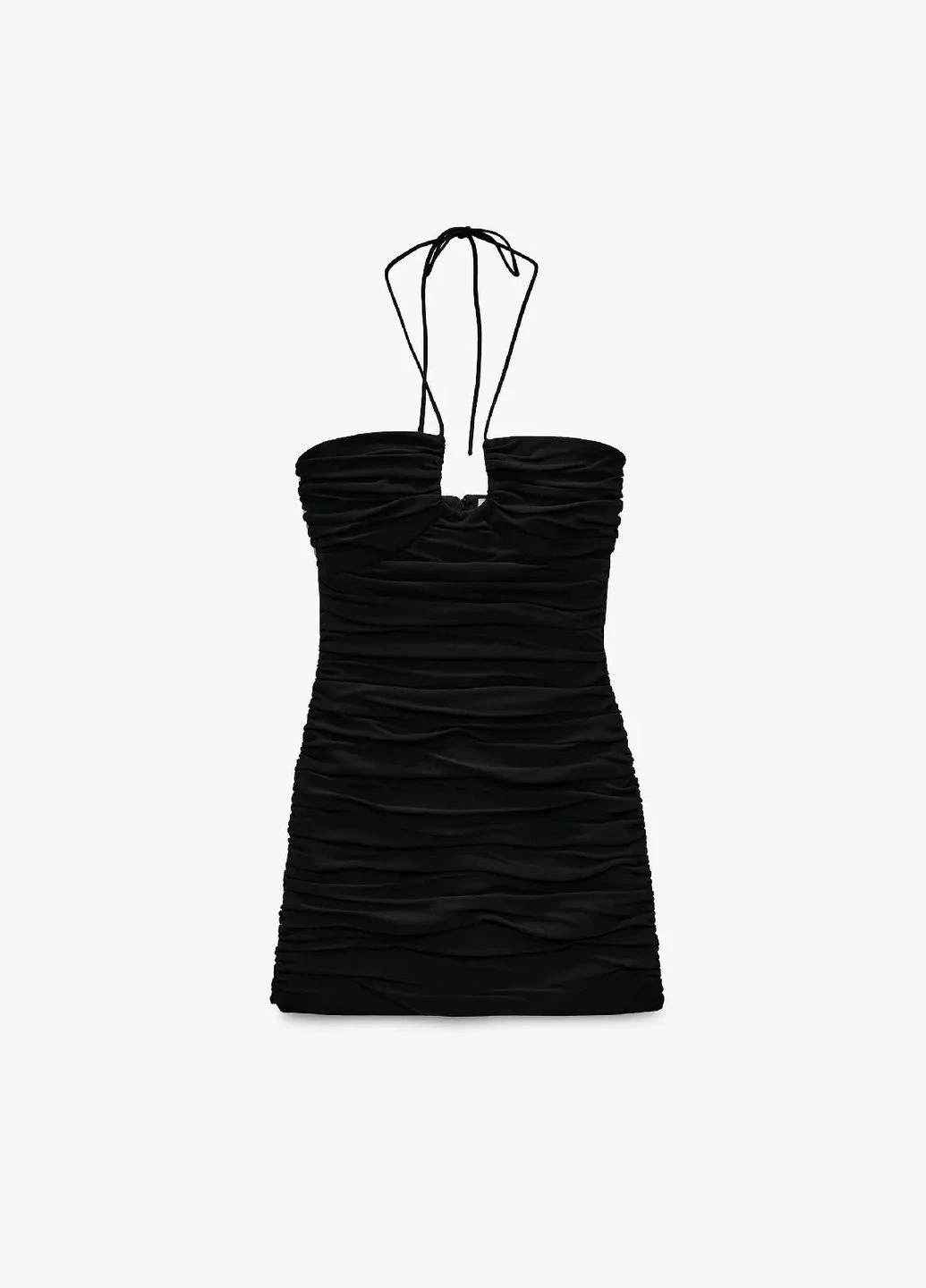 Черное кэжуал мини платье Zara однотонное