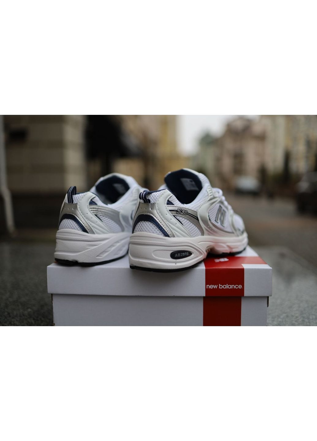 КРОСІВКИ ЖІНОЧІ NEW BALANCE 530 WHITE SILVER НЬЮ БЕЛАНС 530 No Brand білі демісезони (369388767)
