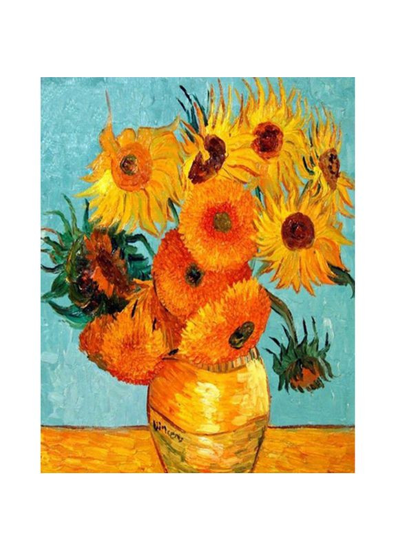 Алмазна мозаїка Дванадцять соняшників у вазі см картина для творчості декор для дому Strateg (369760119)