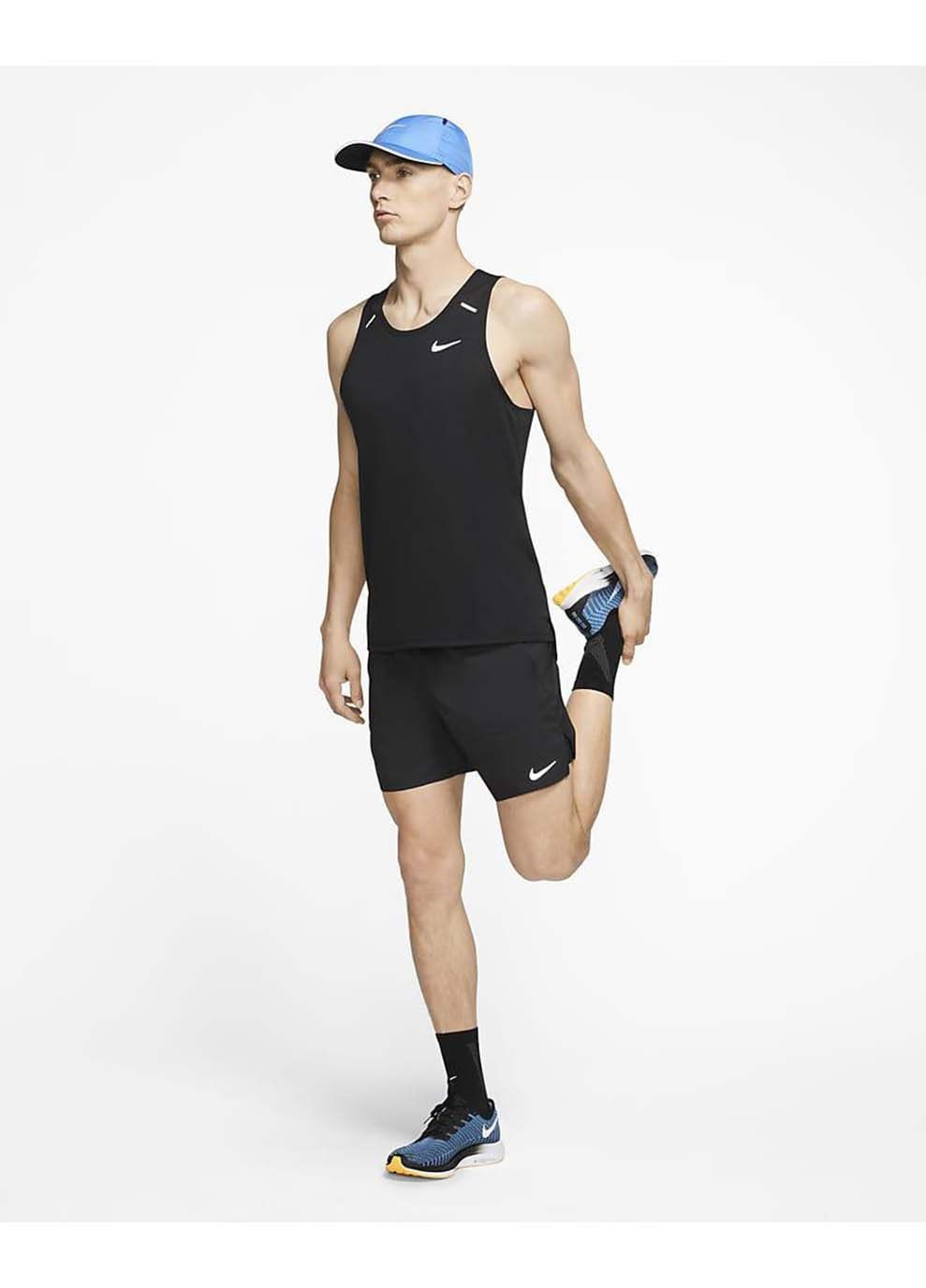 Чоловічі Шорти для бігу 2 в 1 Flex Stride Чорний Nike (367590496)