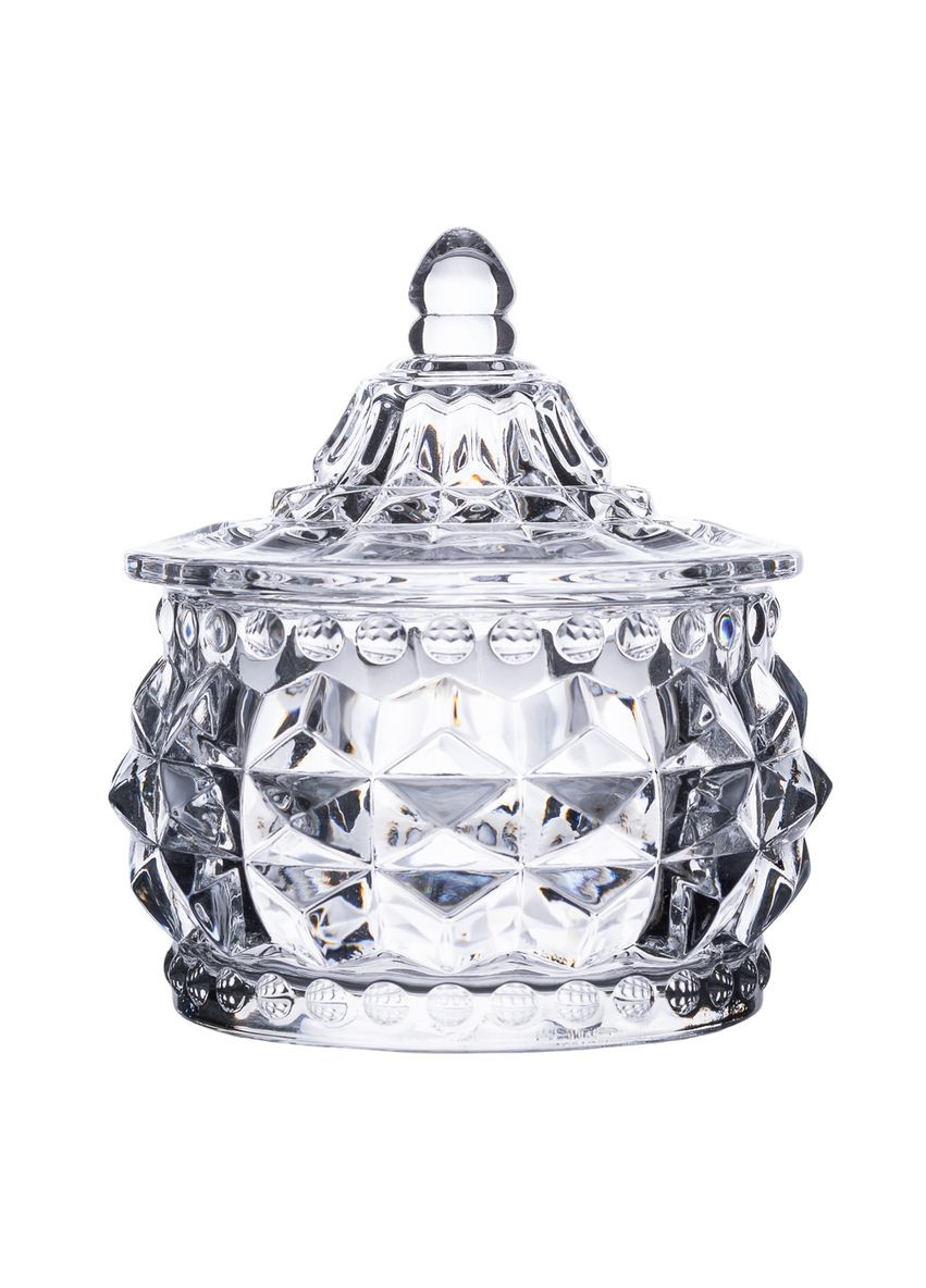 Цукорниця скляна Glass Jay з кришкою в східному стилі, ice flowers Yiwu (324069972)