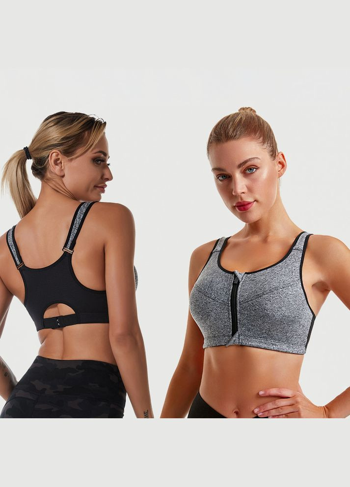 Спортивный женский топ для тренировок с молнией 74300 No Brand (307930863)