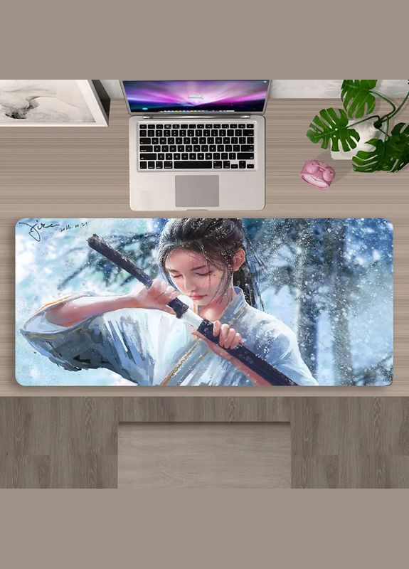 Ігрова поверхня великий килимок для мишки ігрової 80x30 см, гладкий килимок під мишку ігровий No Brand (325877052)