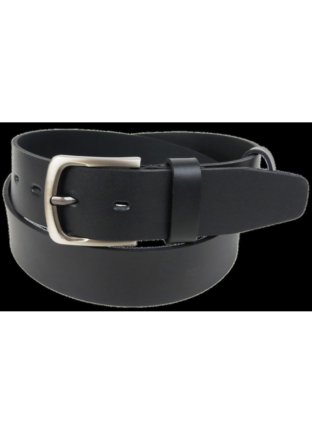 Широкий чоловічий шкіряний ремінь під джинси чорний Skipper (361156975)