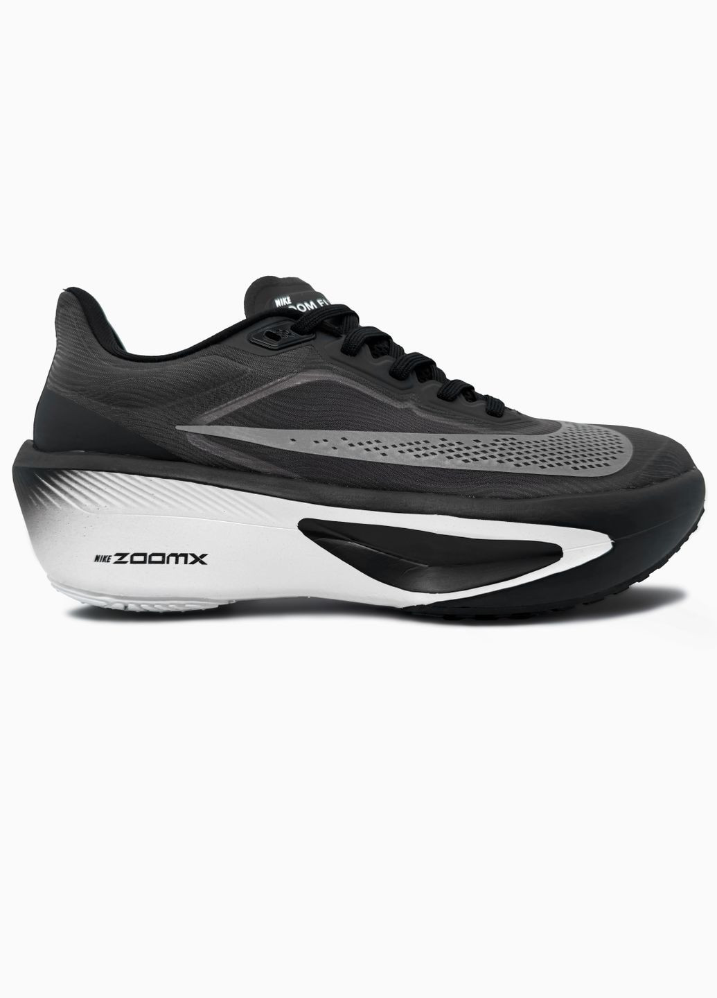 Черные демисезонные кроссовки мужские nike zoom fly 6 black grey | найк зум флай 6 черные No Brand