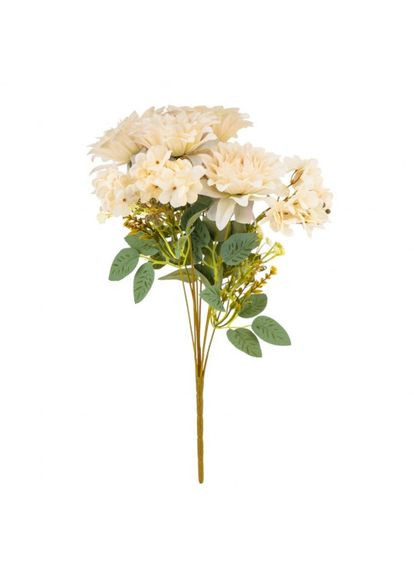 Букет Квітковий ансамбль (6 жоржин і 3 гортензії) кремовий 45 см (9213-002) ELISEY (328924233)