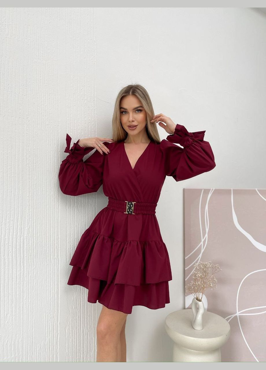 Бордовое повседневный, вечернее женское платье меди Avanti однотонное