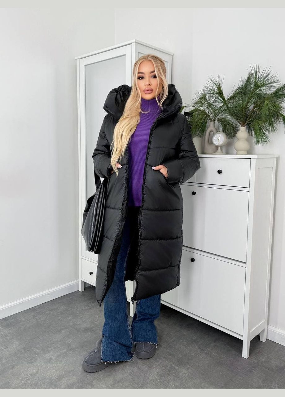 Чорна зимня жіноча зимова куртка чорного кольору New Trend