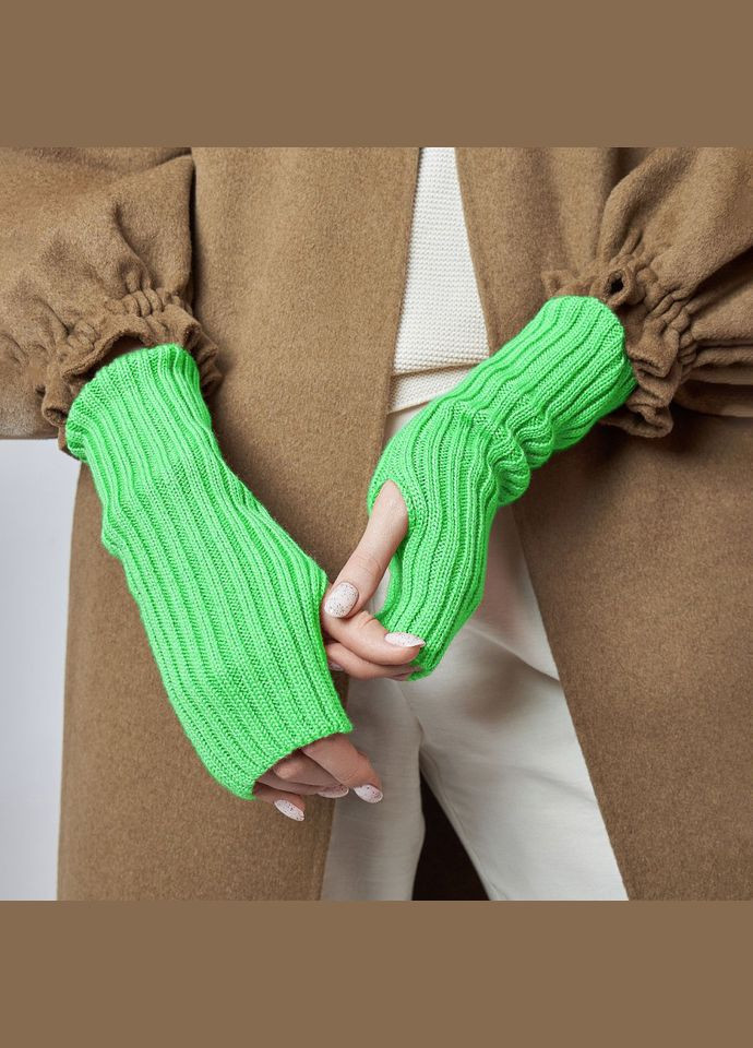 Митенки яркие салатовые One Size No Brand (315401549)