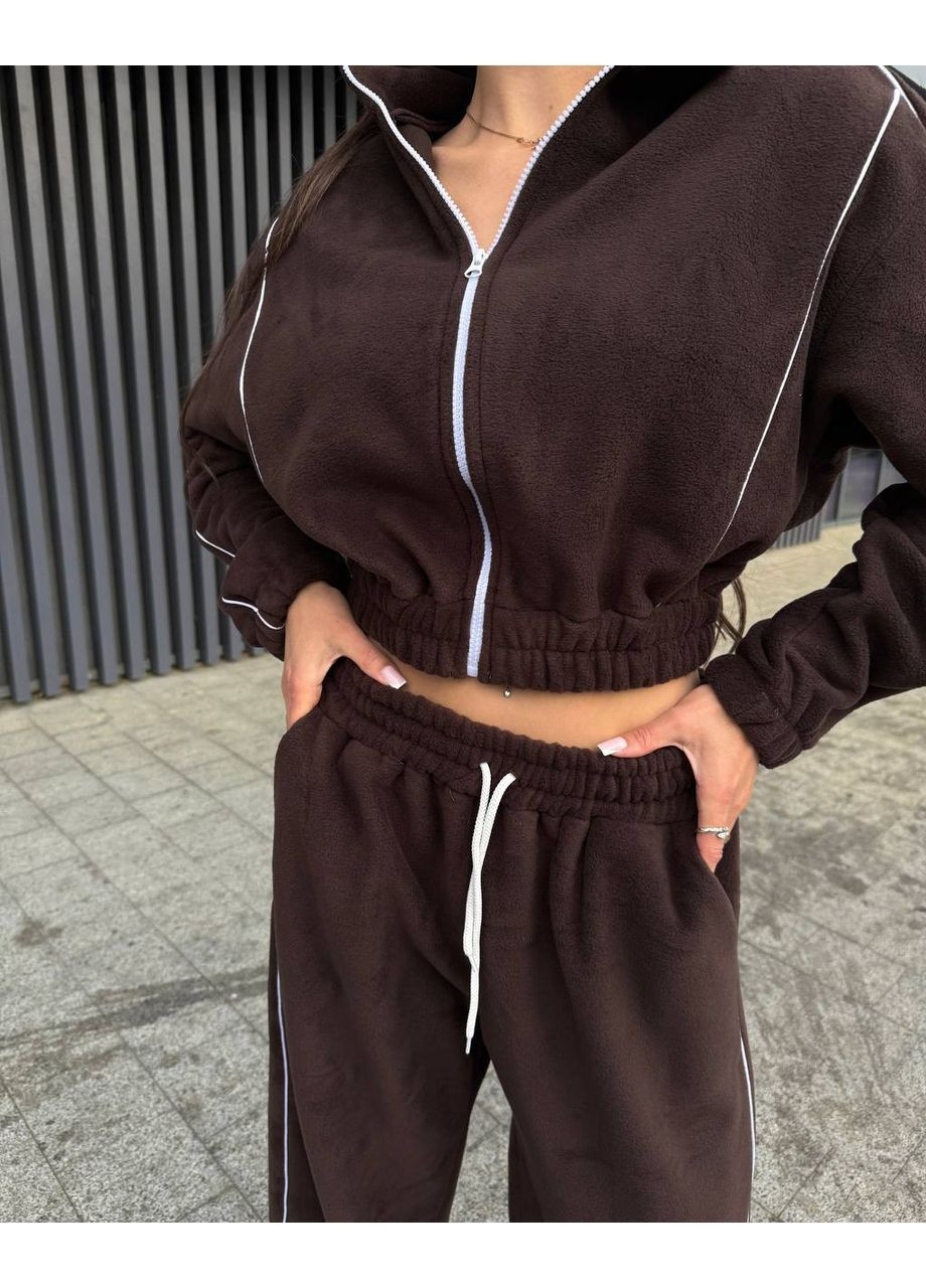 Теплый женский костюм из двустороннего флиса No Brand (370032488)