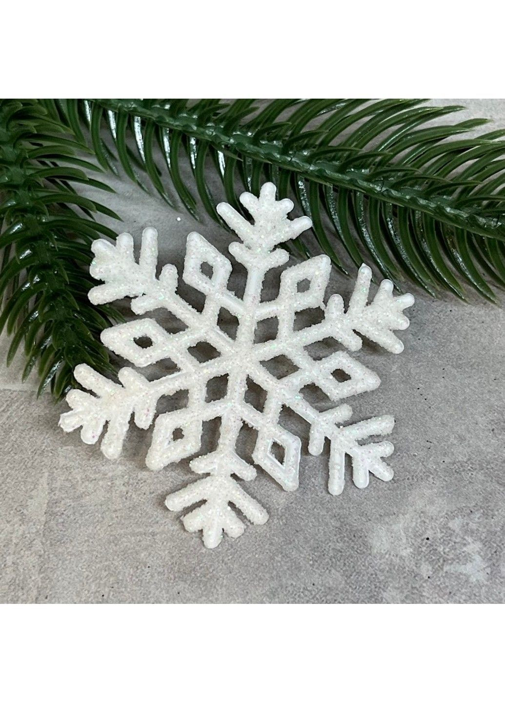 Новогодняя (подвеска) Снежинка-украшение на елку, пластик, 6 см, белый, арт 019215, 1 шт No Brand (364197229)