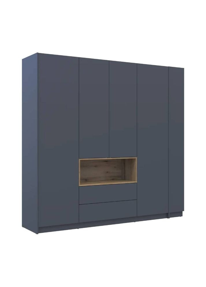 Шкаф для одежды с нишей и этажеркой Дейл Графит/Дуб Эвок 4 ДСП 234х52х220 (DRS-011727) Doros (361998888)