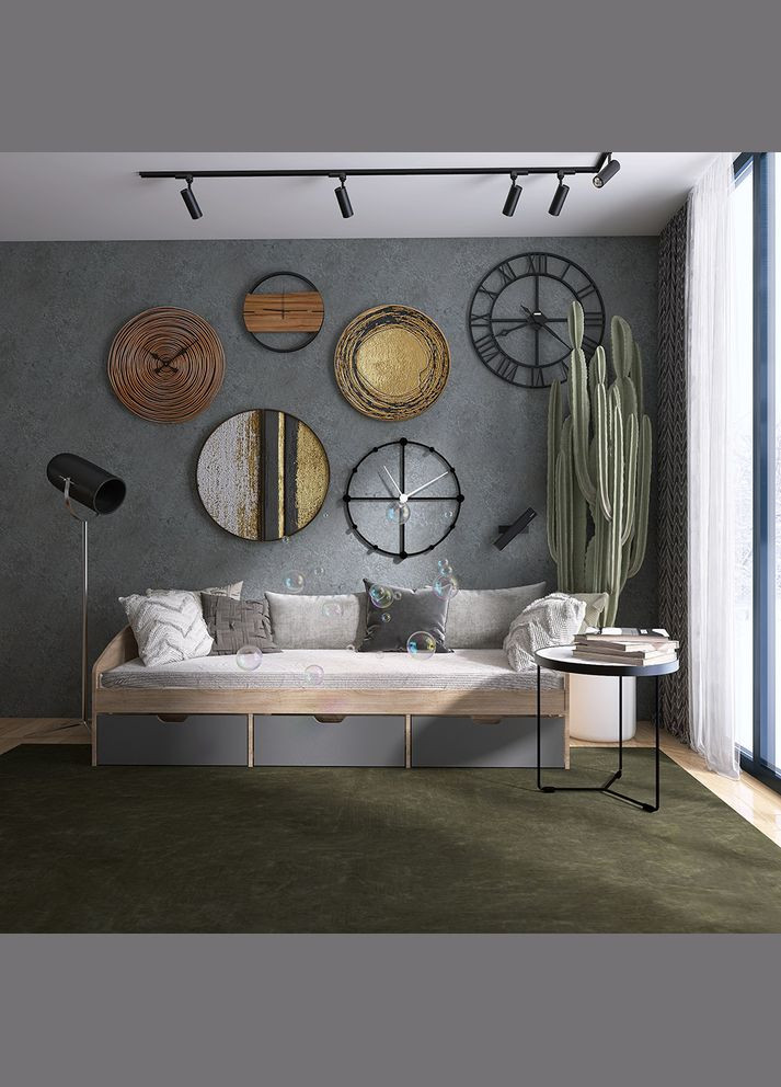 Ліжко односпальне з ящиками Комфорт 3 193х84х59 см /Графіт (EVR-071217) Еверест (329296584)