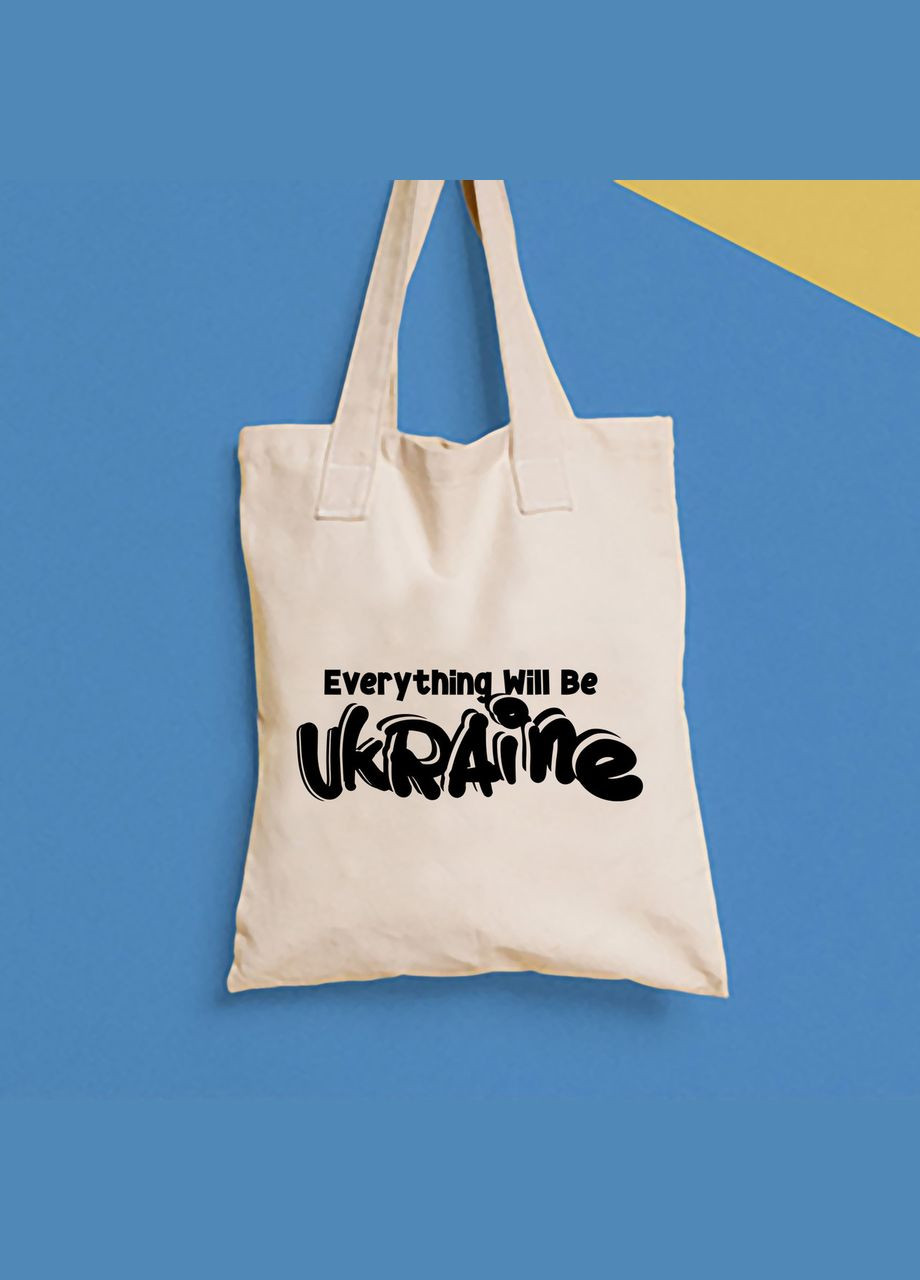 Еко сумка,, щоденна з принтом "Everything will be Ukraine" Push IT Кавун шопер (316137881)