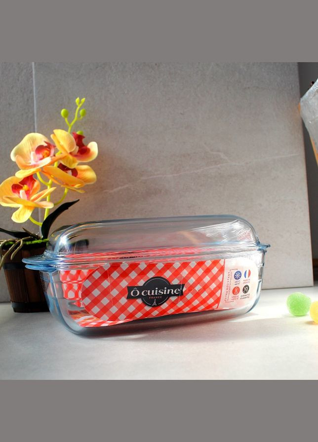 Жаропрочная стеклянная форма для духовки с крышкой 4.3+2.2л Cuisine, стеклянная кастрюля O CUISINE (308360992)