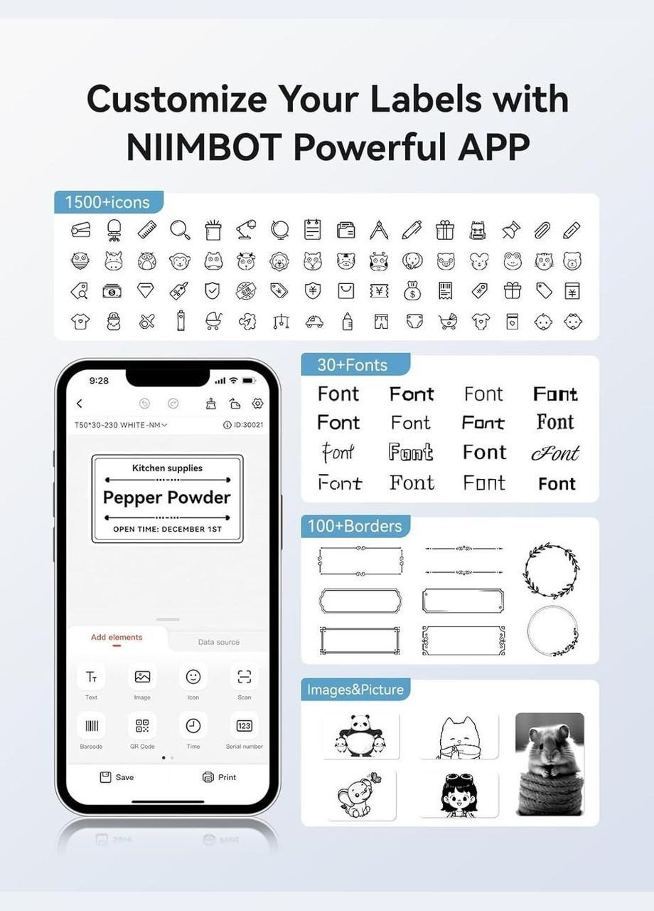 Принтер этикеток наклеек B1, термопринтер. NIIMBOT (354224240)