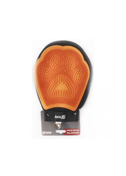 Рукавица массажная для вычесывания шерсти Groom MG 9608 для животных, перчатка оранжевая AnimAll (278308005)