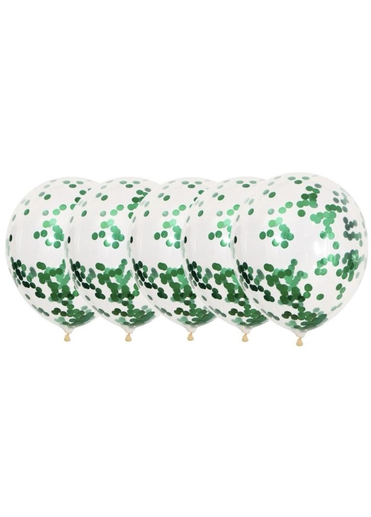 Латексна куля з зеленим конфеті-паковання 10 шт 12 дюймів No Brand (345704127)