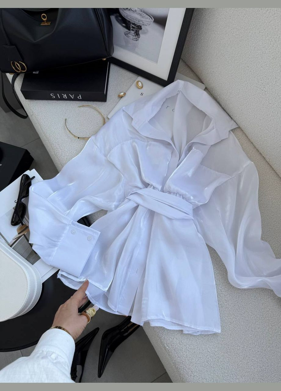 Белая белая блузка, стильная и универсальная, размер 42-46 No Brand 271