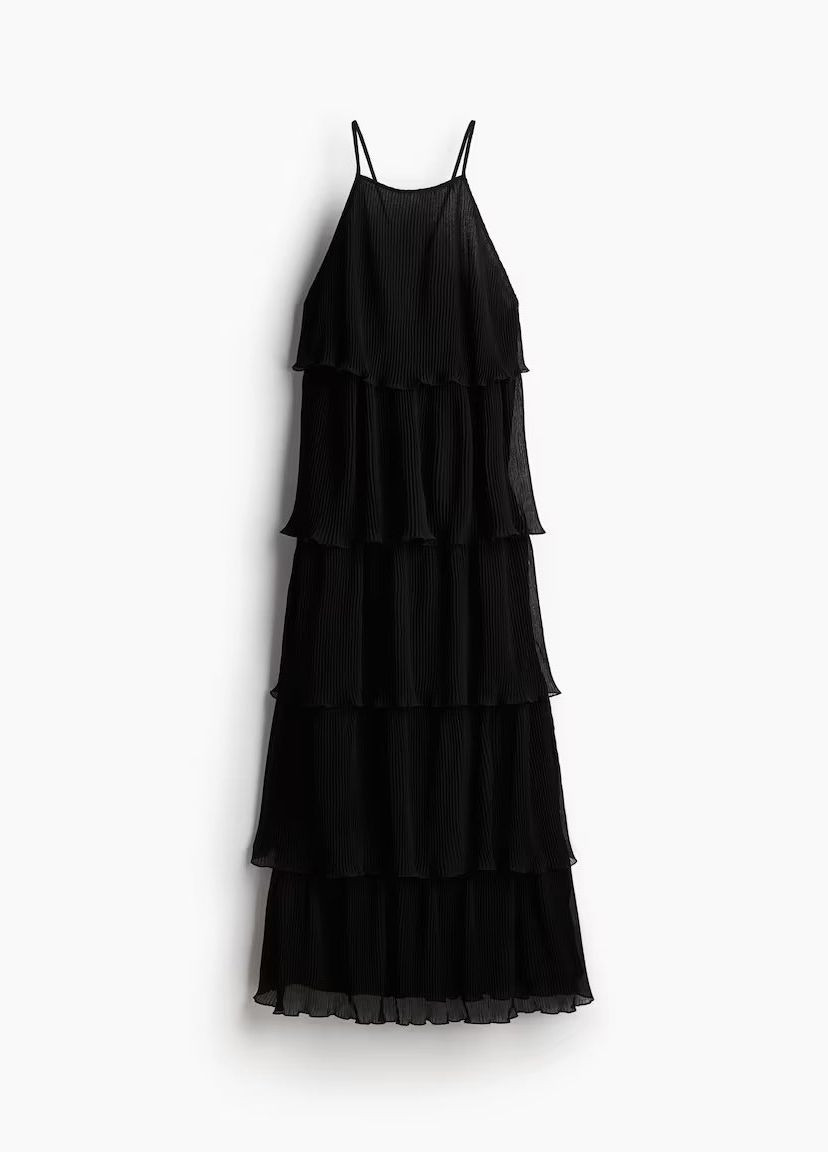 Черное платье H&M однотонное