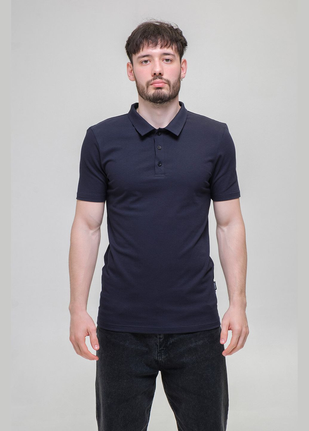 Синя футболка polo premium якості синього кольору Garne