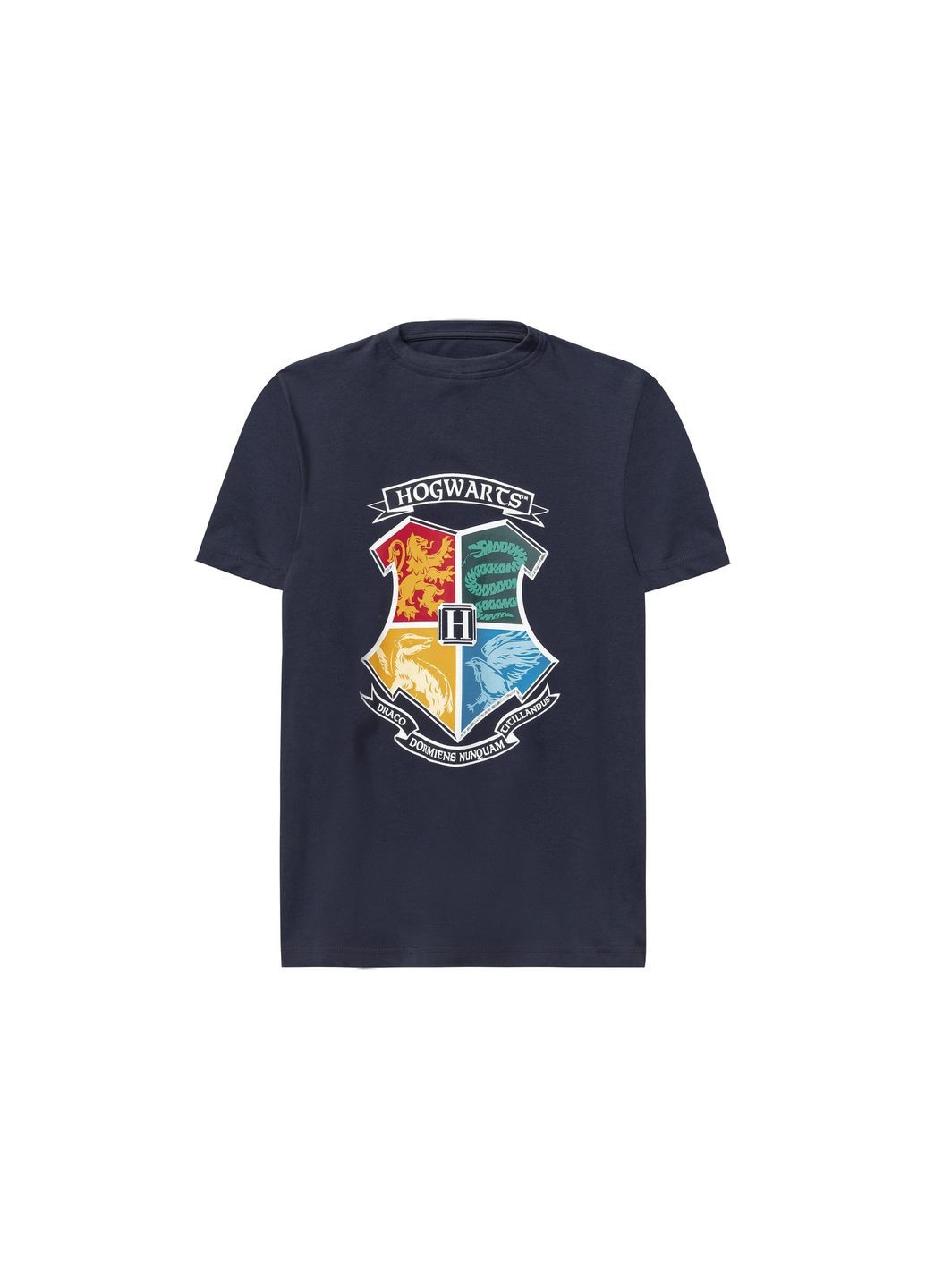 Темно-синяя демисезонная футболка хлопковая с принтом для мальчика harry potter 417976 темно-синий Disney
