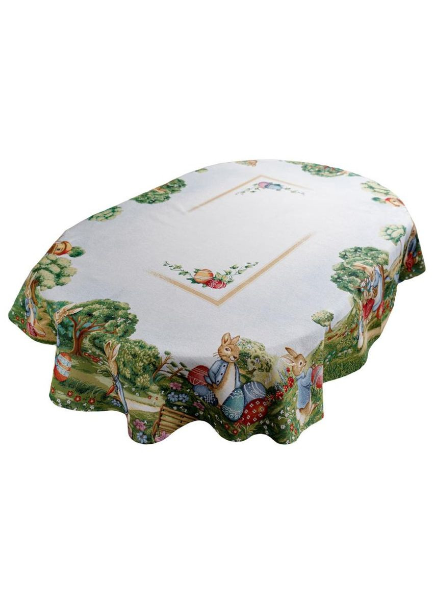 Гобеленова скатертина на стіл Лужайка овальна Прованс (326807398)