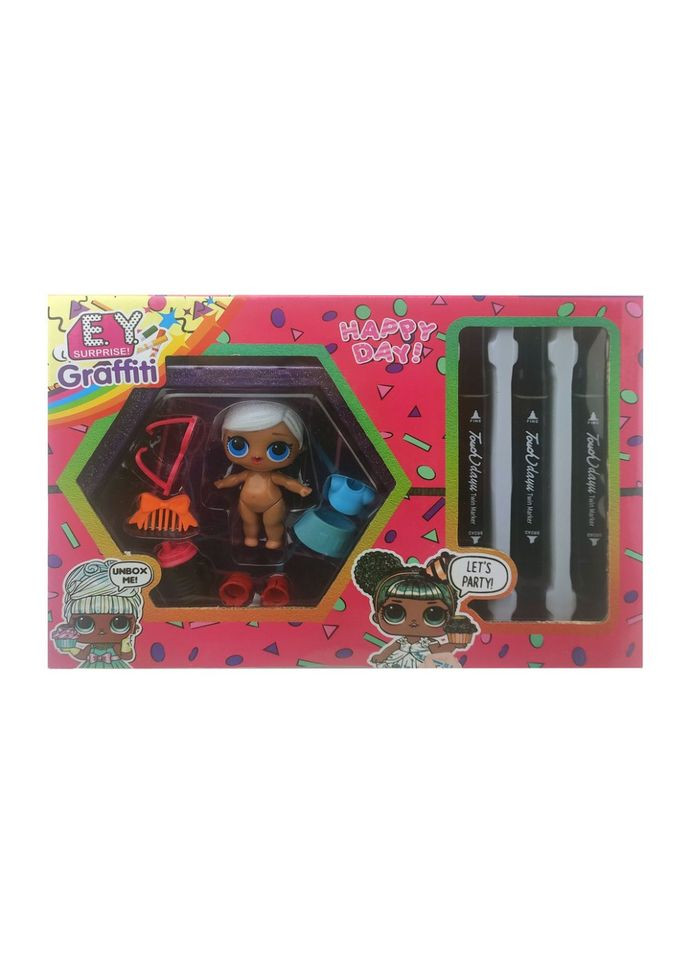 Детская кукла LQL блондинка в синем платье с маркерами для девочек игровой набор для творчества. Bambi (368758879)