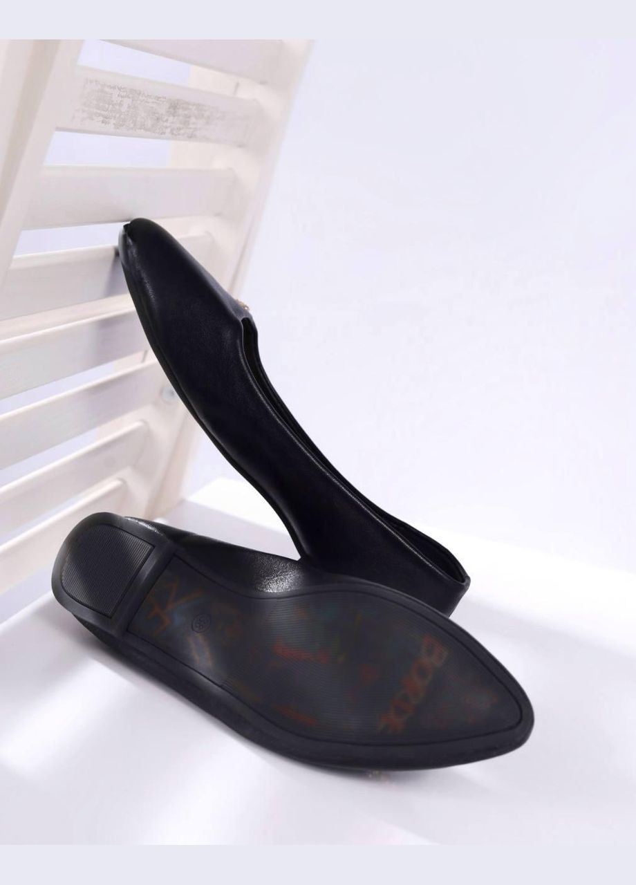 Женские балетки женские черного цвета | чёрные однотонные без декора искусственная кожа (327880840)