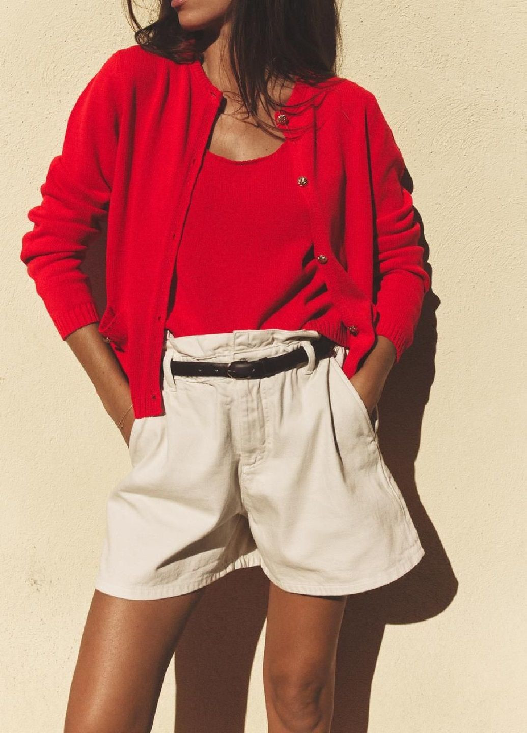 Красный демисезонный кардиган Zara