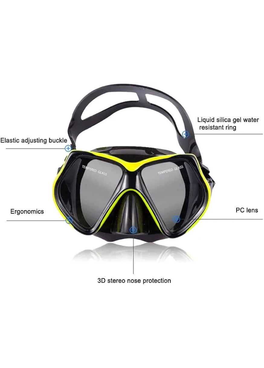 Професійна підводна маска для дайвінгу з тримачем для камери GoPro Yellow No Brand (336184249)
