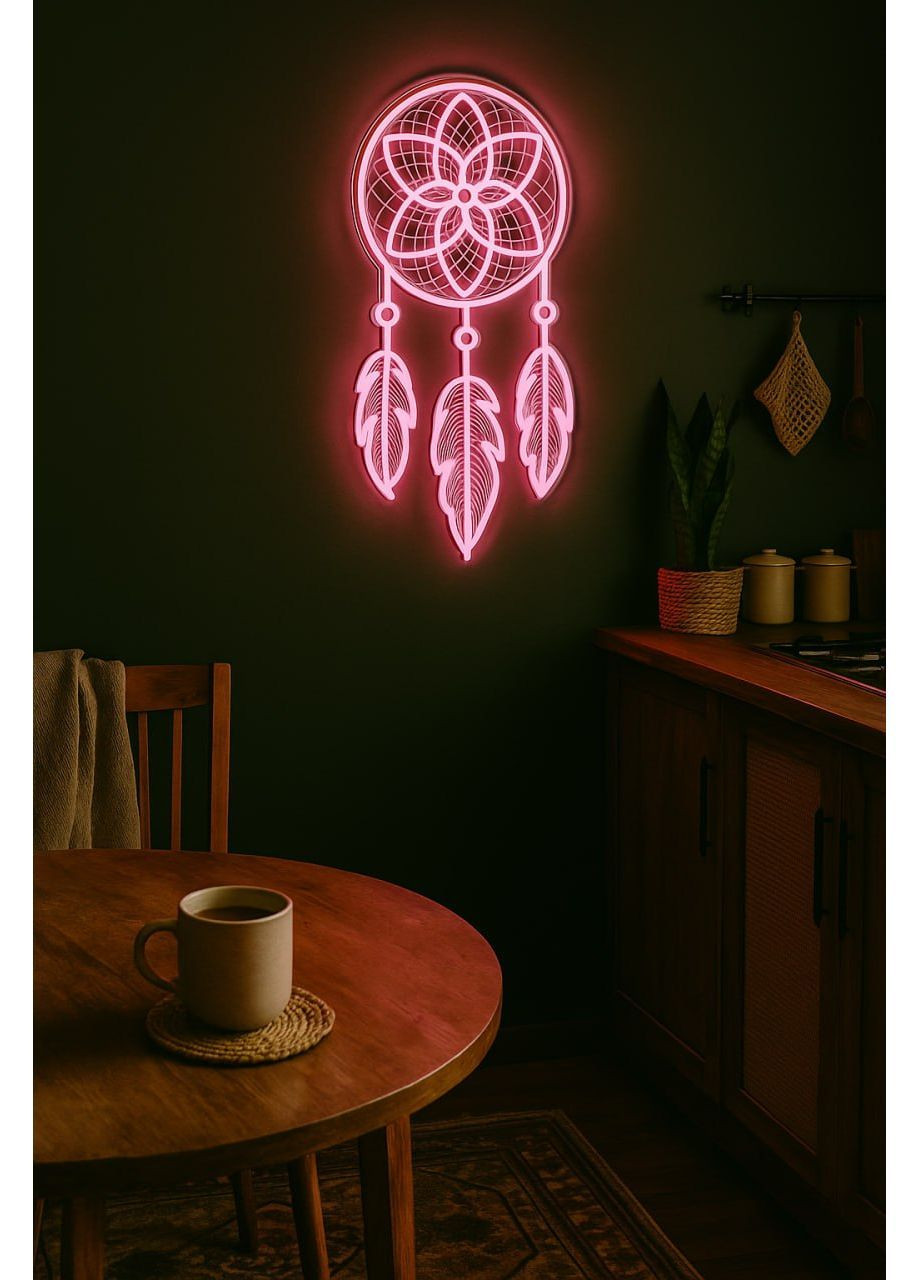 Неоновый светильник Ловец снов с контролером Розовый NeonChic (367115474)