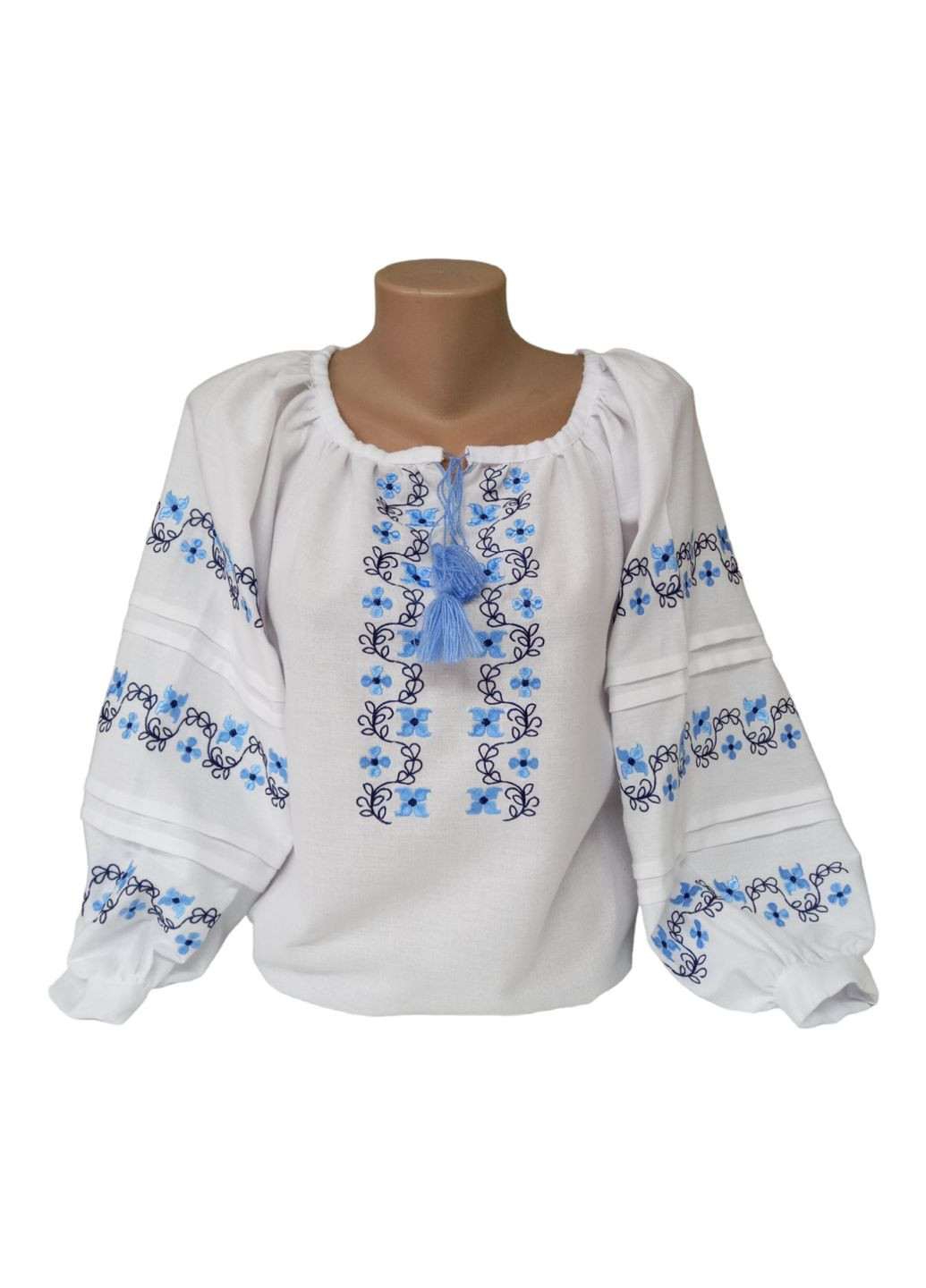 Біла вишиванка, жіноча вишивана блузка на домотканому полотні Українська вишиванка візерунок квітковий вільна, пряма поліестер, бавовна органічна (337168698)