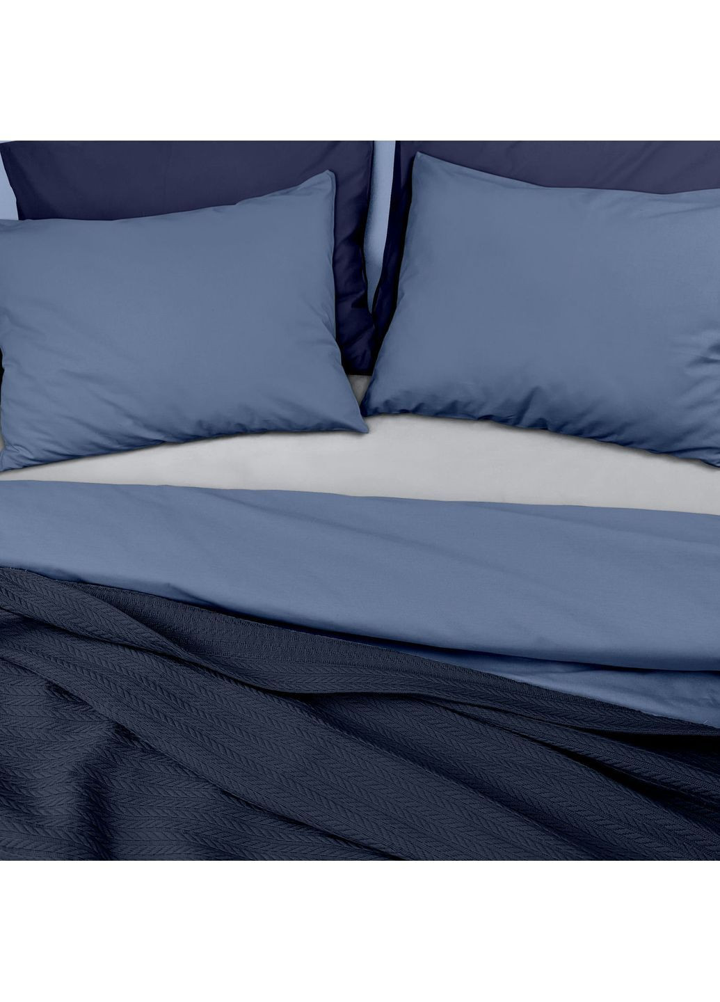 Плед-покрывало косичка 240х260 см Navy Knitted Braid Сапфировый Cosas (369668560)