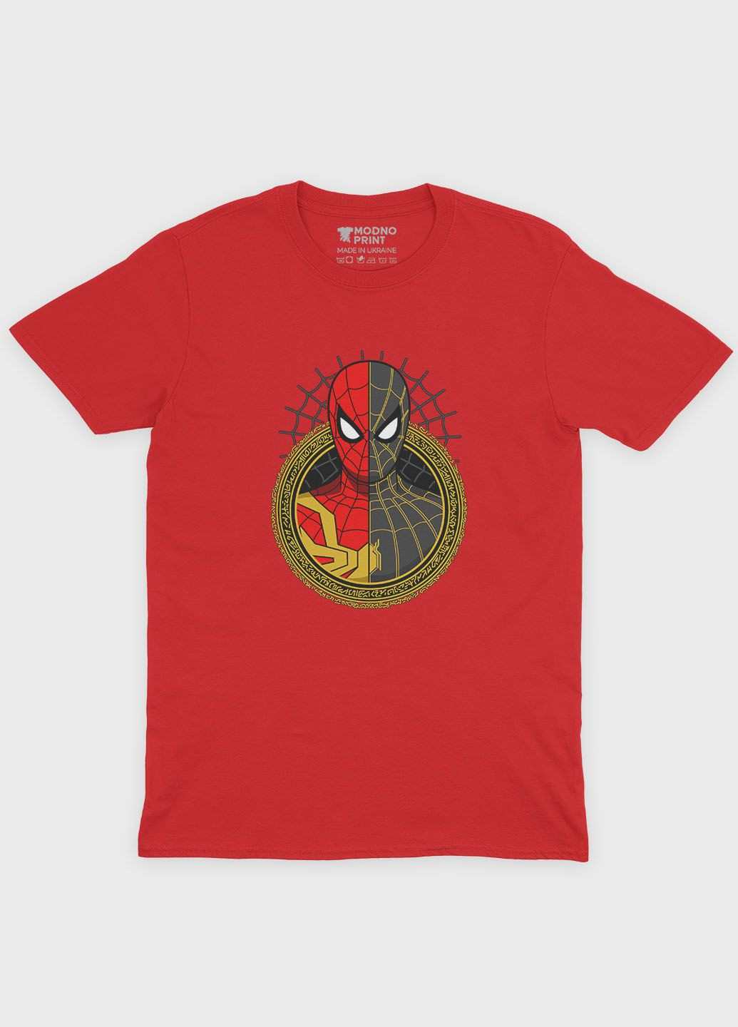 Красная демисезонная футболка для мальчика с принтом супергероя - человек-паук (ts001-1-sre-006-014-080-b) Modno