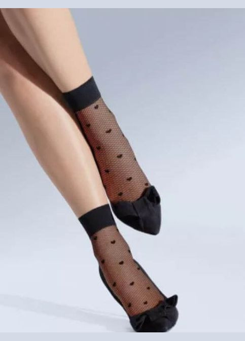 Шкарпетки жіночі у 20d чорні, 23-27 Knittex серця (289869632)