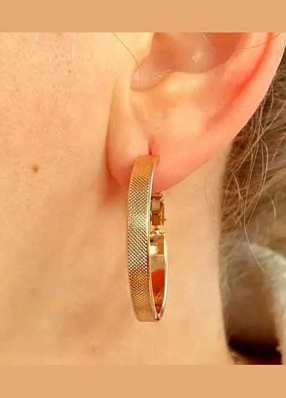 Позолоченные Серьги-Кольца д.3см, Позолота No Brand (345741982)