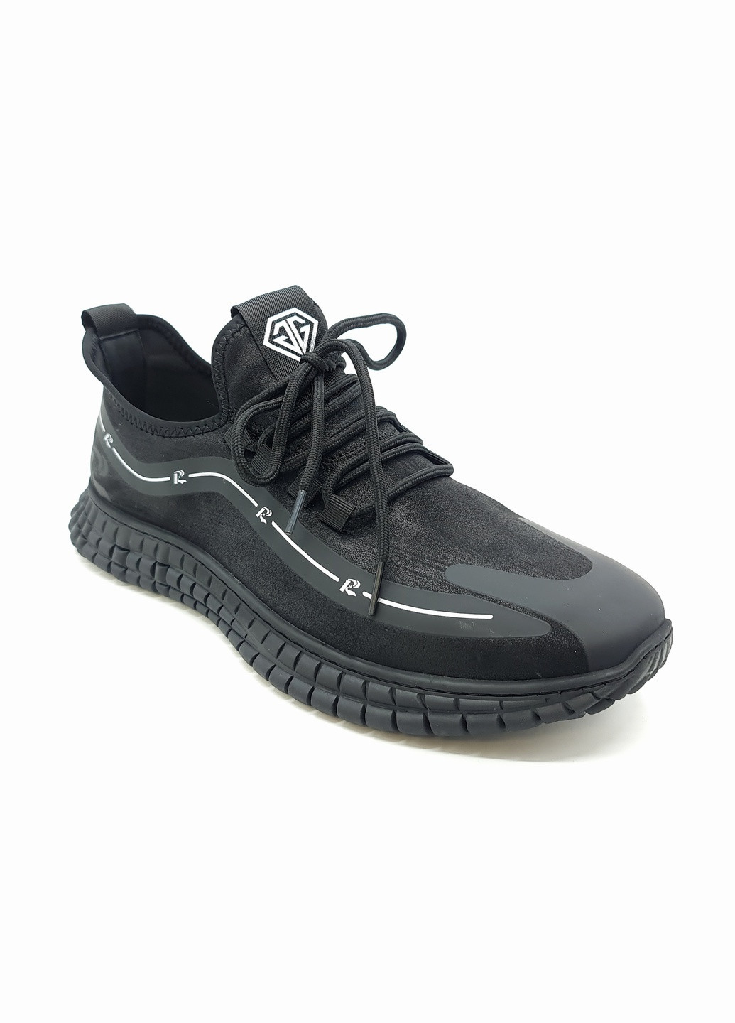 Черные всесезонные мужские кроссовки черные текстиль ya-17-1 28 см(р) Yalasou